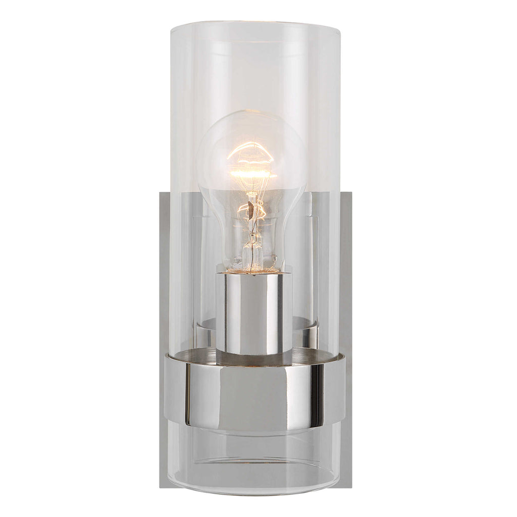 Cardiff Nickel 1 Light Cylinder Sconce - Bombay Mercantile