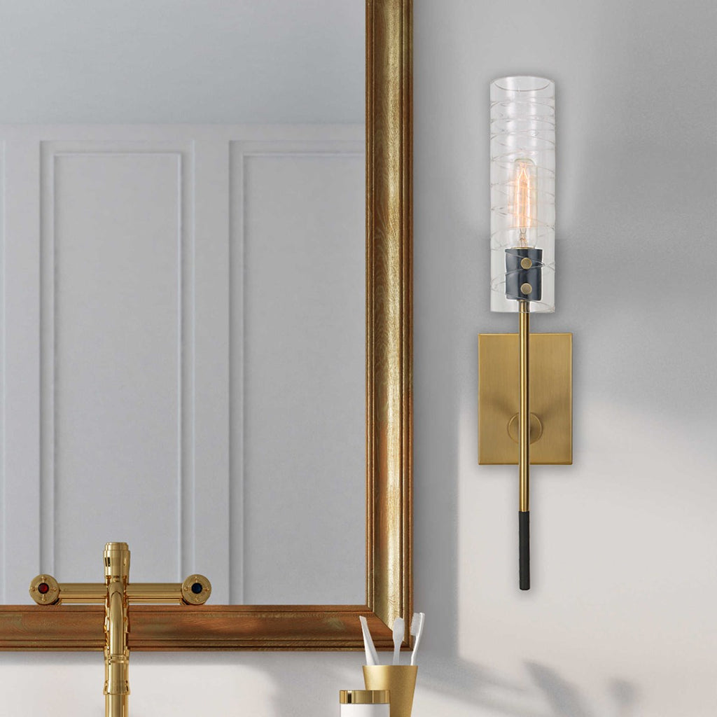 Telesto 1 Light Brass Sconce - Bombay Mercantile