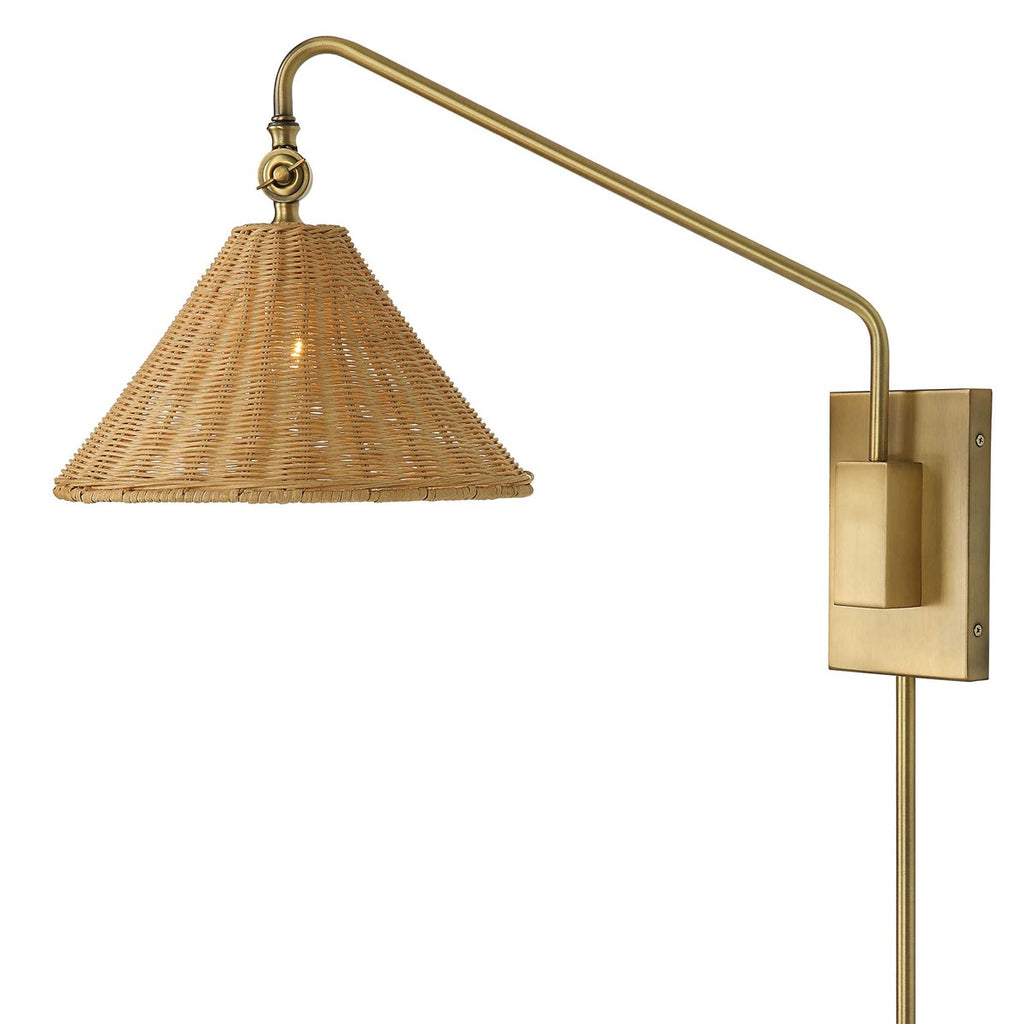 Phuvinh 1 Light Rattan Shade Sconce - Bombay Mercantile