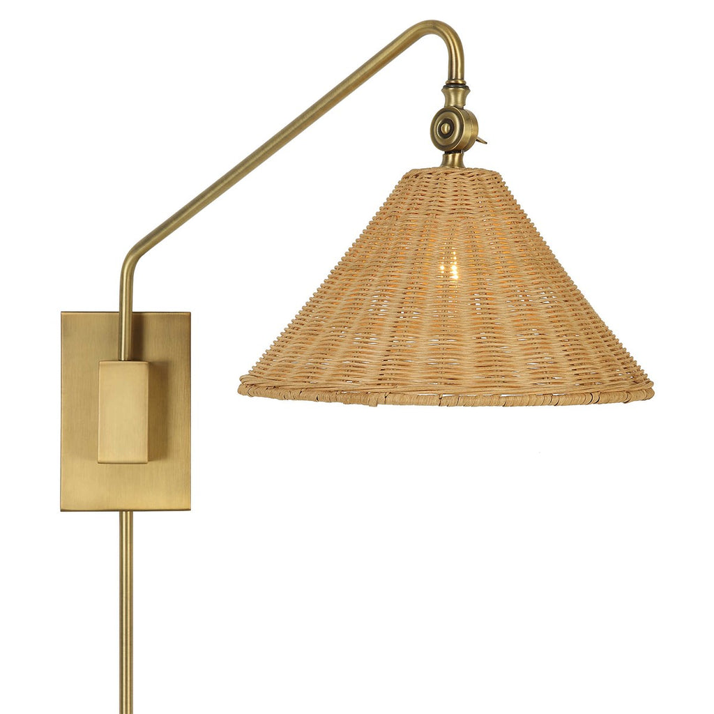 Phuvinh 1 Light Rattan Shade Sconce - Bombay Mercantile