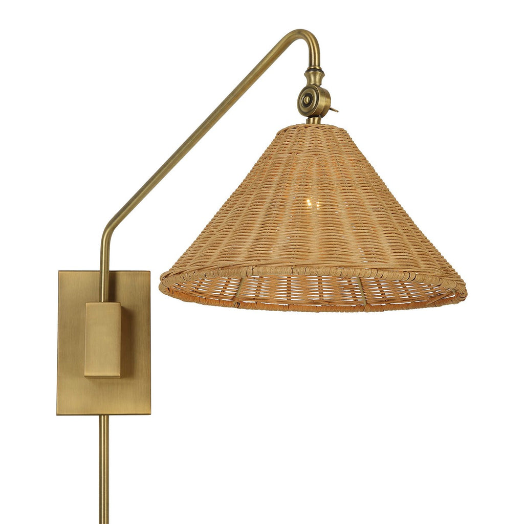 Phuvinh 1 Light Rattan Shade Sconce - Bombay Mercantile