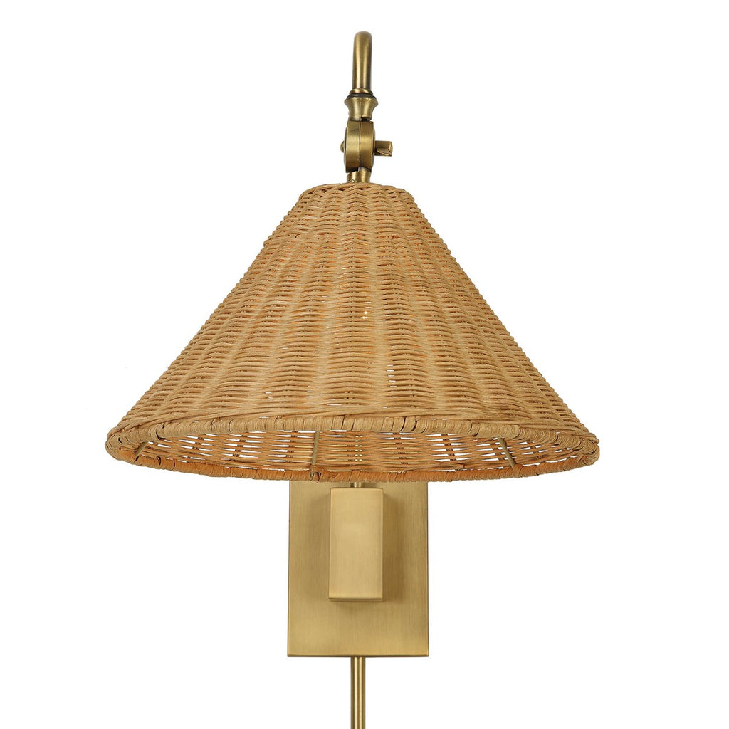 Phuvinh 1 Light Rattan Shade Sconce - Bombay Mercantile