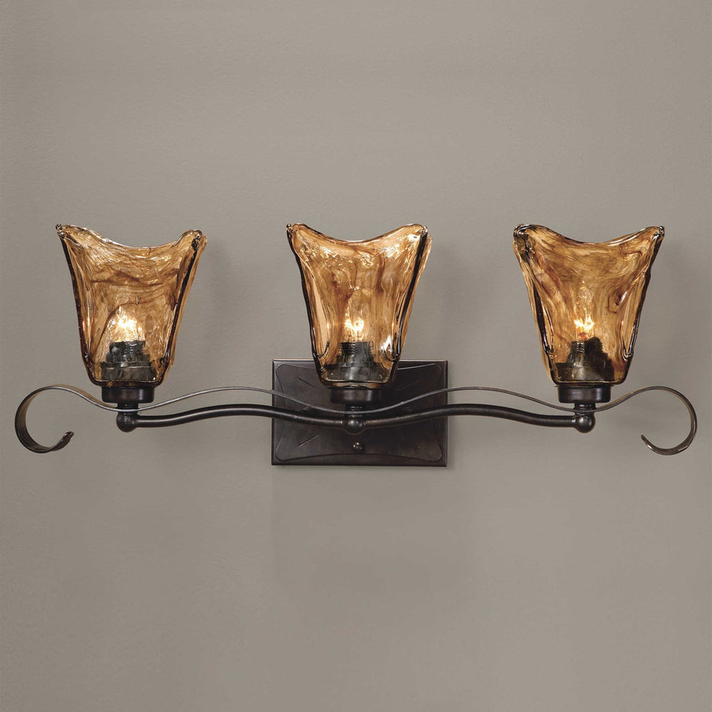 Vetraio 3 Light Bronze Vanity Strip - Bombay Mercantile