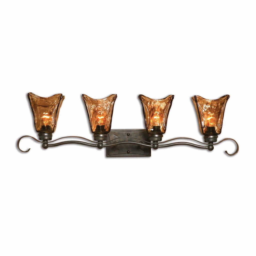 Vetraio 4 Light Bronze Vanity Strip - Bombay Mercantile