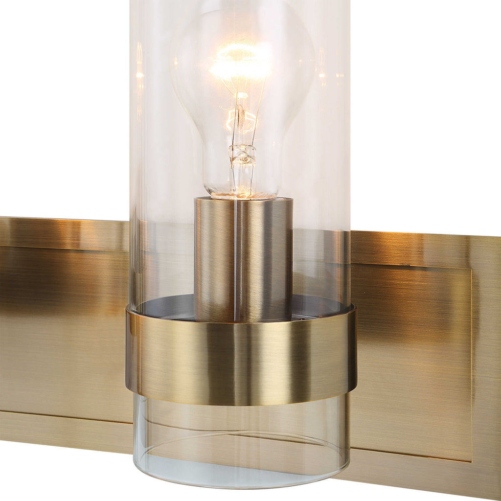 Cardiff Antique Brass 3 Light Vanity - Bombay Mercantile