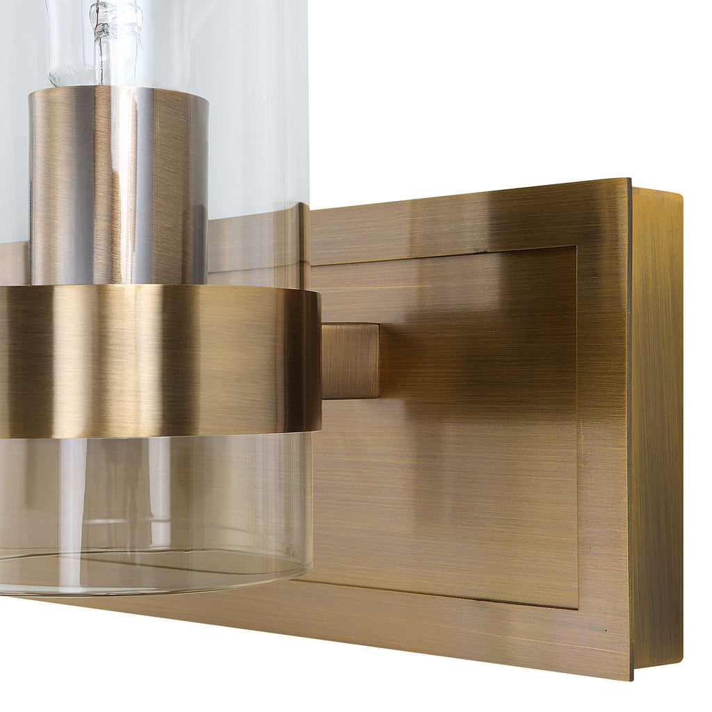 Cardiff Antique Brass 3 Light Vanity - Bombay Mercantile