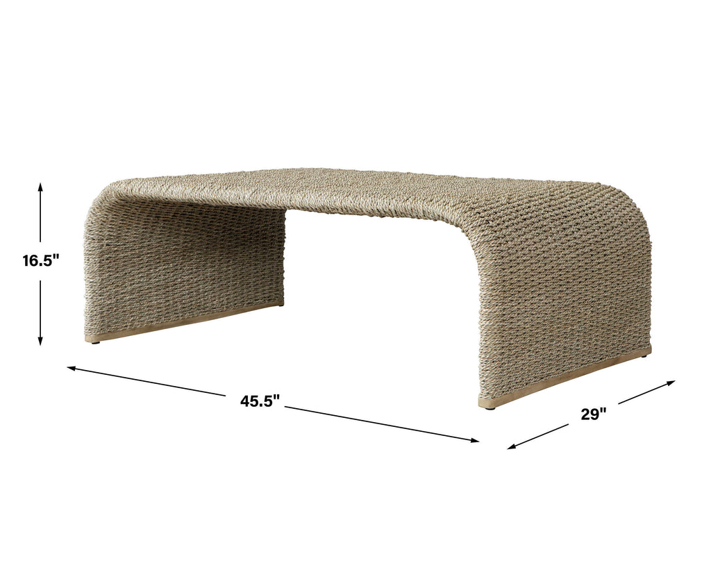 Calabria Woven Seagrass Coffee Table - Bombay Mercantile