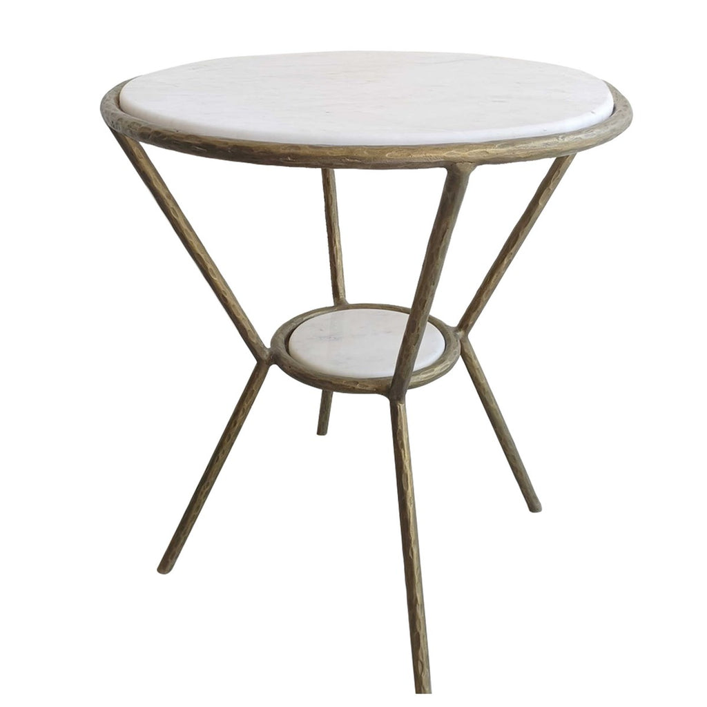 Refuge Round White Side Table - Bombay Mercantile