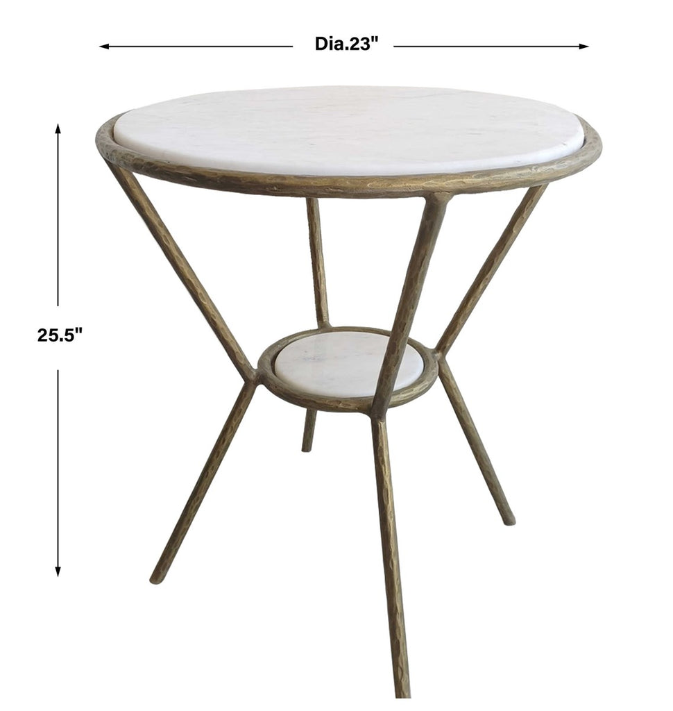 Refuge Round White Side Table - Bombay Mercantile