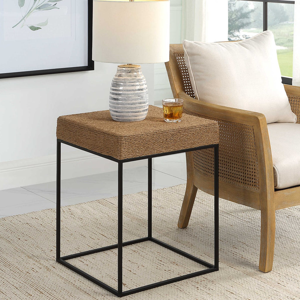 Laramie Rustic Rope Accent Table - Bombay Mercantile