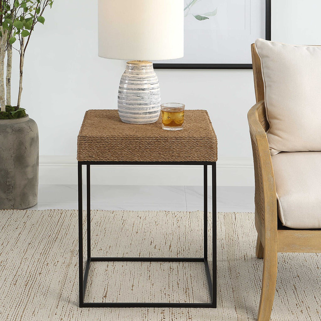 Laramie Rustic Rope Accent Table - Bombay Mercantile