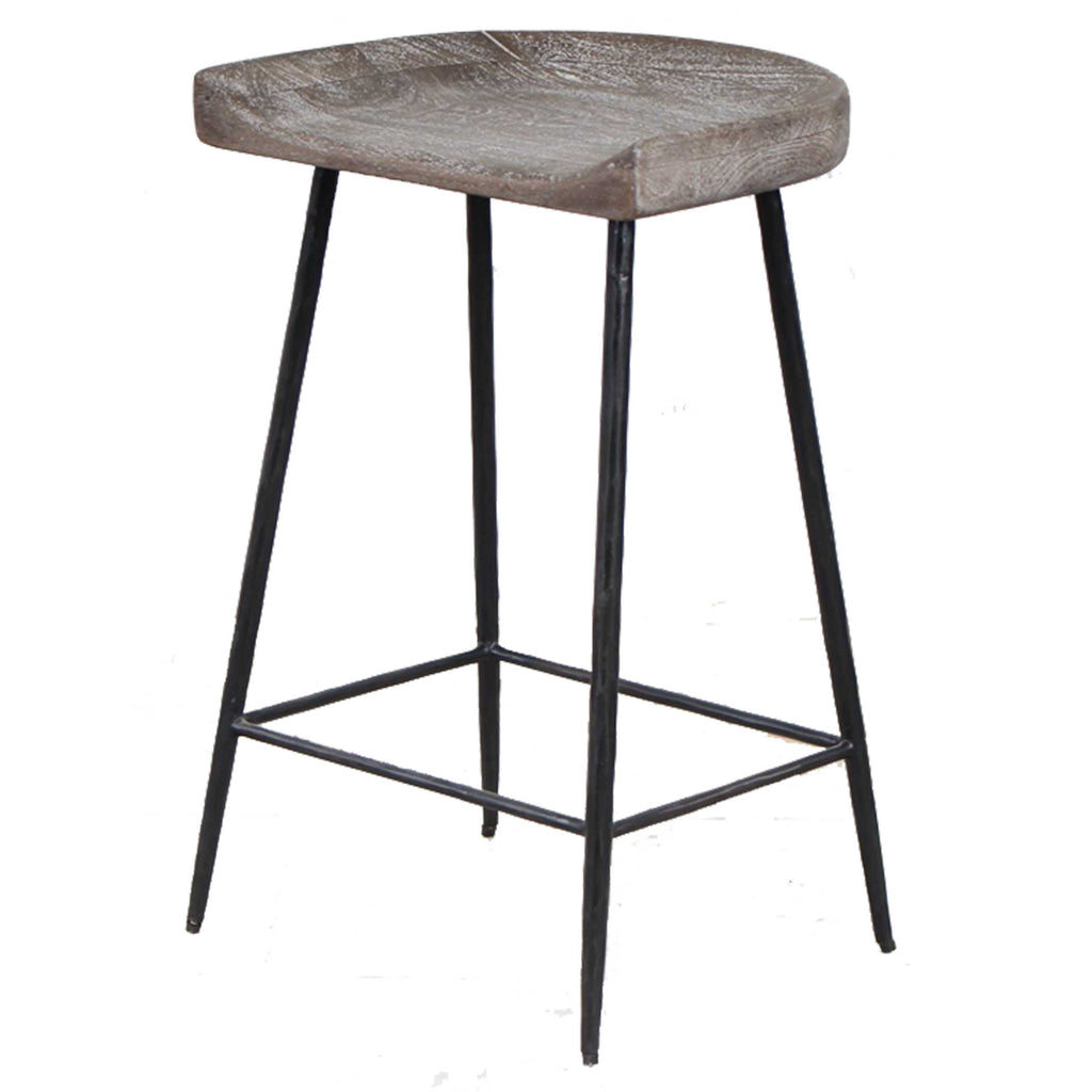 Cordova Carved Wood Counter Stool - Bombay Mercantile