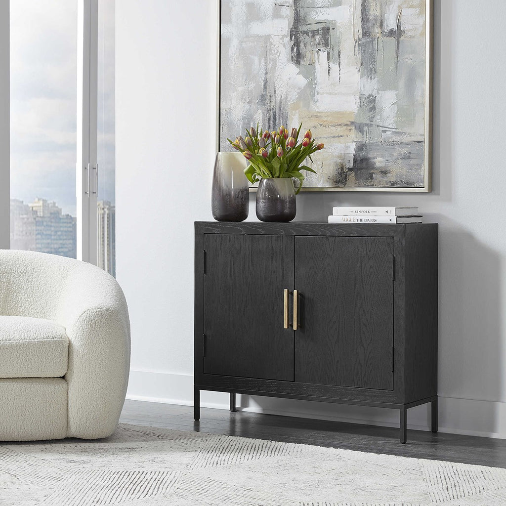 Front Range Dark Oak 2 Door Cabinet - Bombay Mercantile