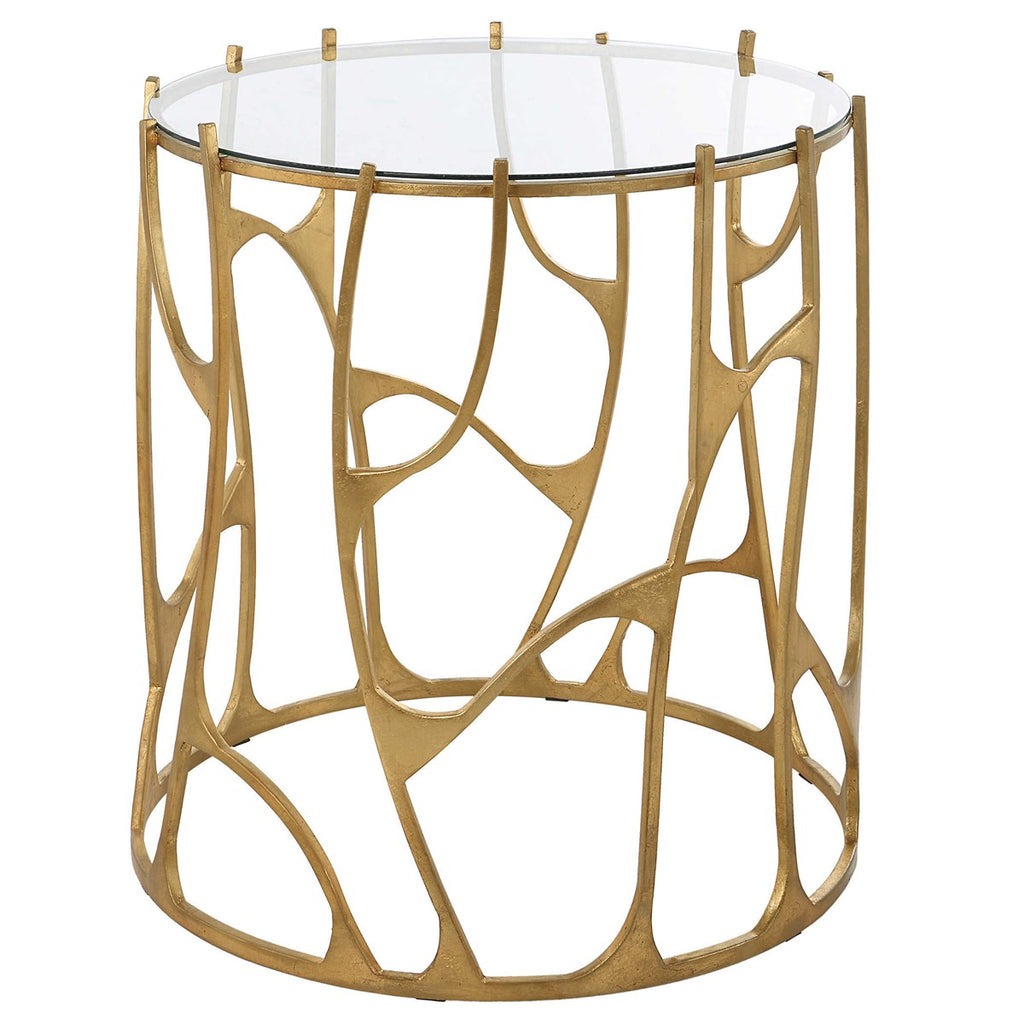 Ritual Round Gold Side Table - Bombay Mercantile