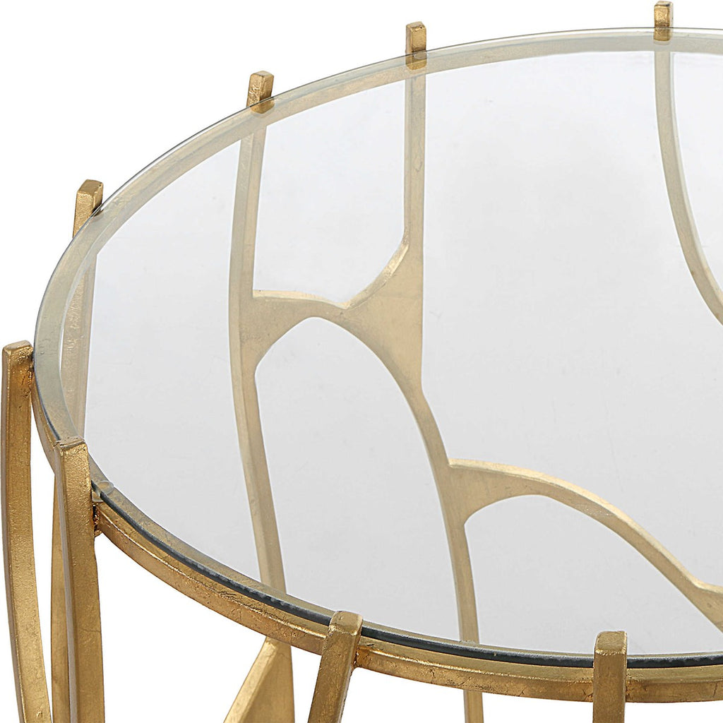 Ritual Round Gold Side Table - Bombay Mercantile