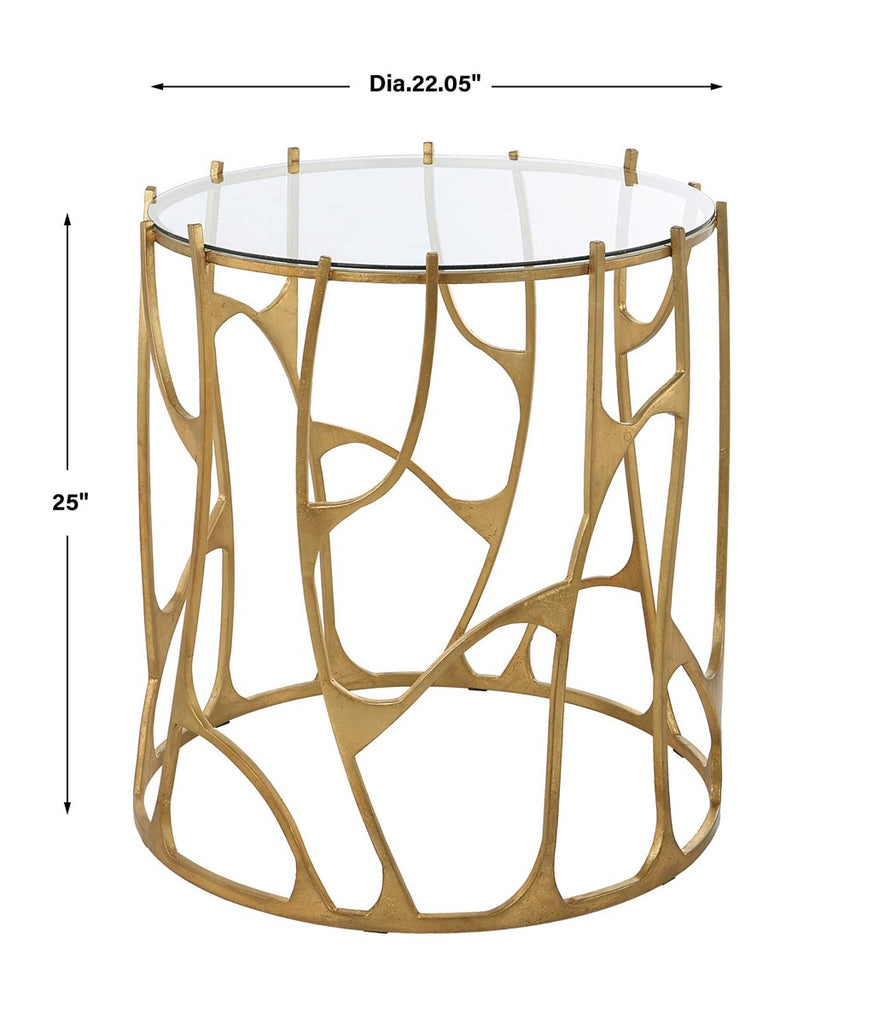 Ritual Round Gold Side Table - Bombay Mercantile