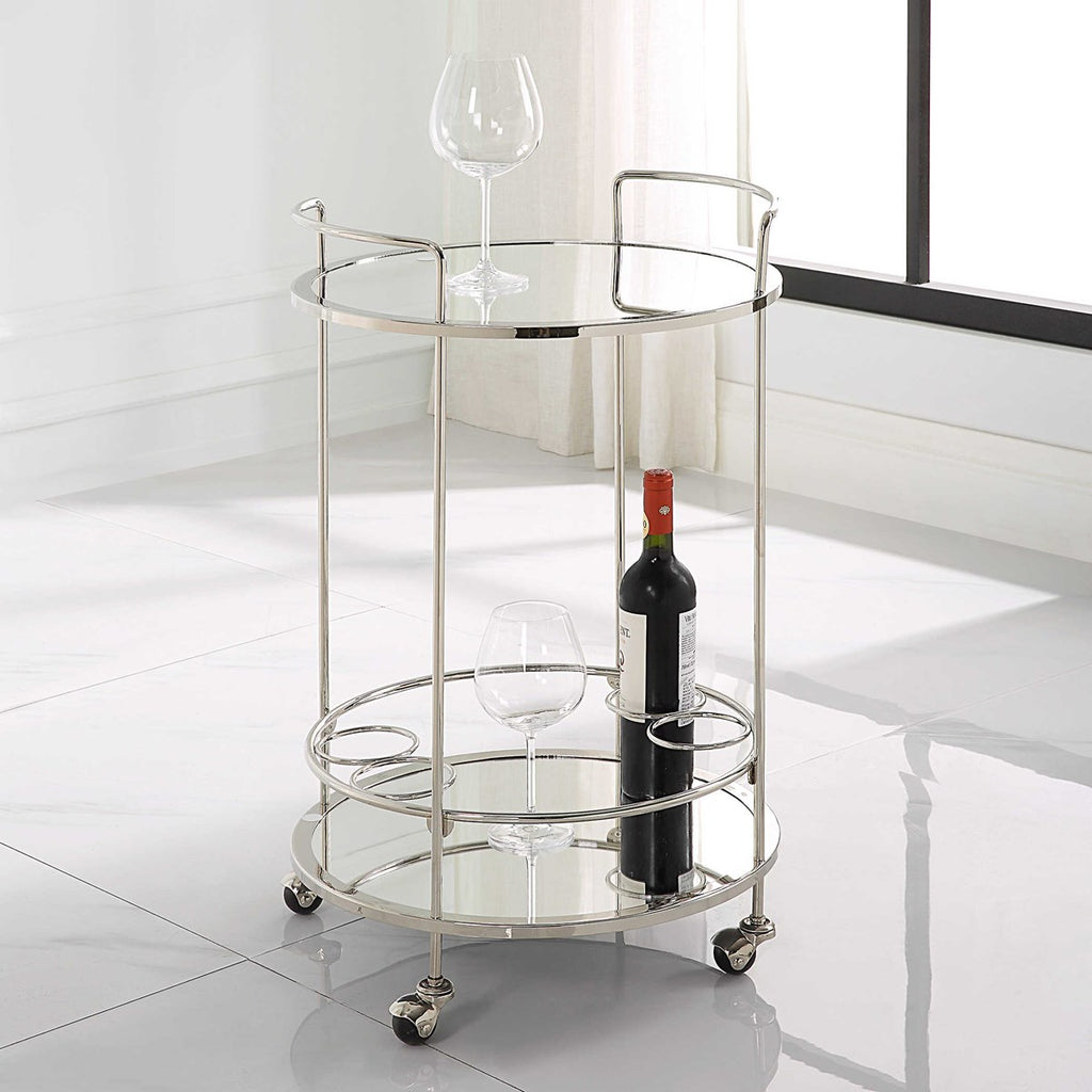 Spritz Chrome Bar Cart - Bombay Mercantile