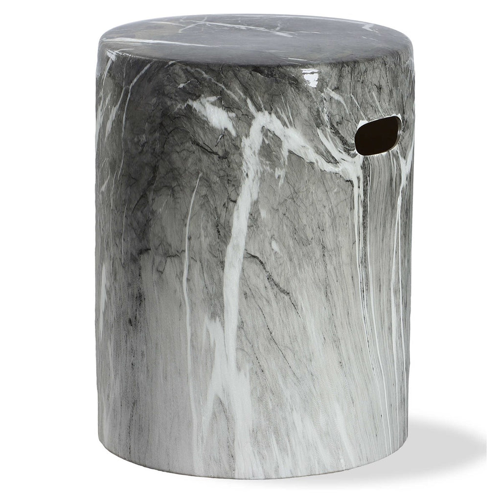 Marvel Marbled Garden Stool - Bombay Mercantile