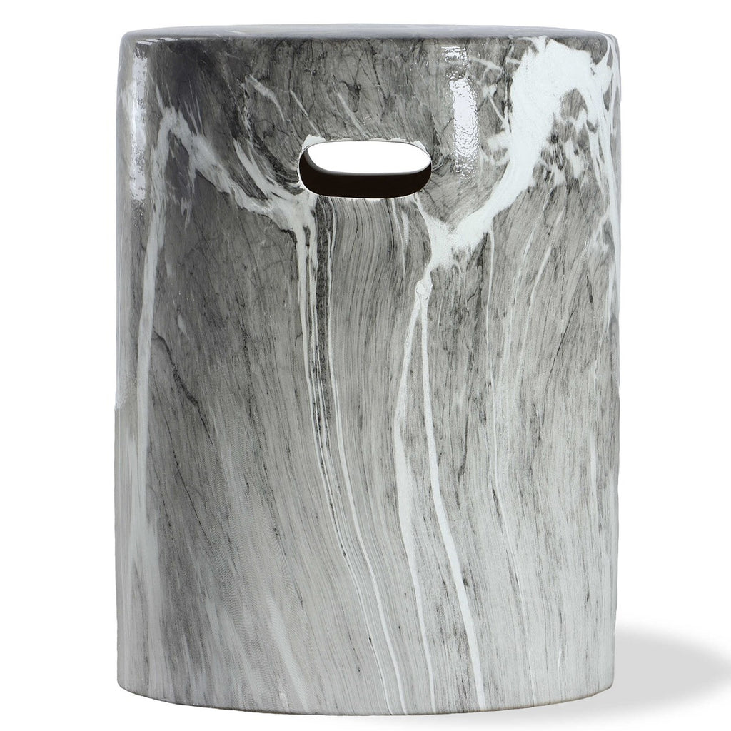 Marvel Marbled Garden Stool - Bombay Mercantile