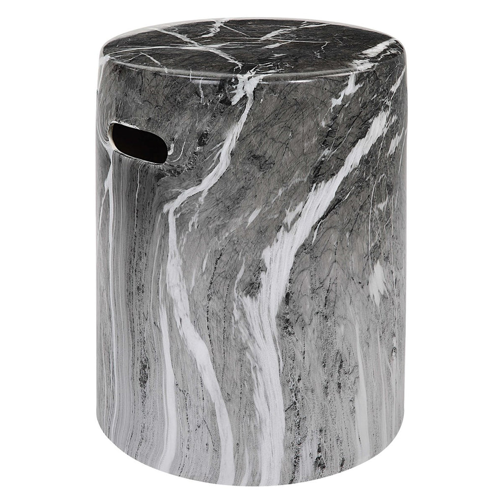 Marvel Marbled Garden Stool - Bombay Mercantile