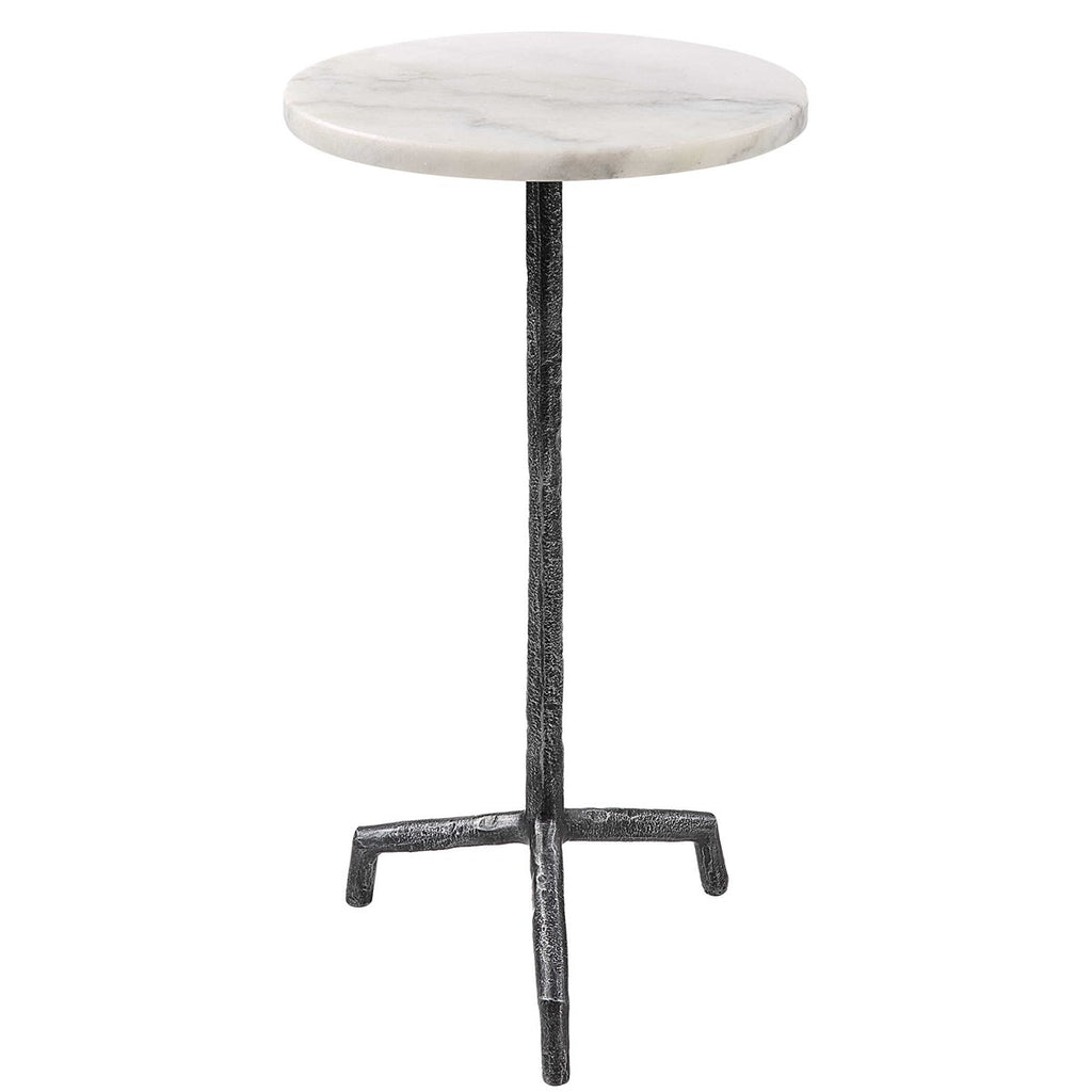 Puritan White Marble Drink Table - Bombay Mercantile