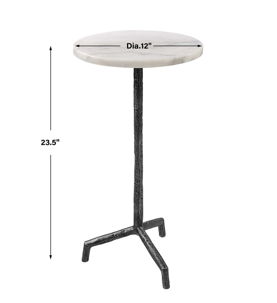 Puritan White Marble Drink Table - Bombay Mercantile