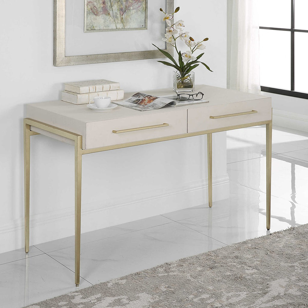 Jewel Modern White Desk - Bombay Mercantile