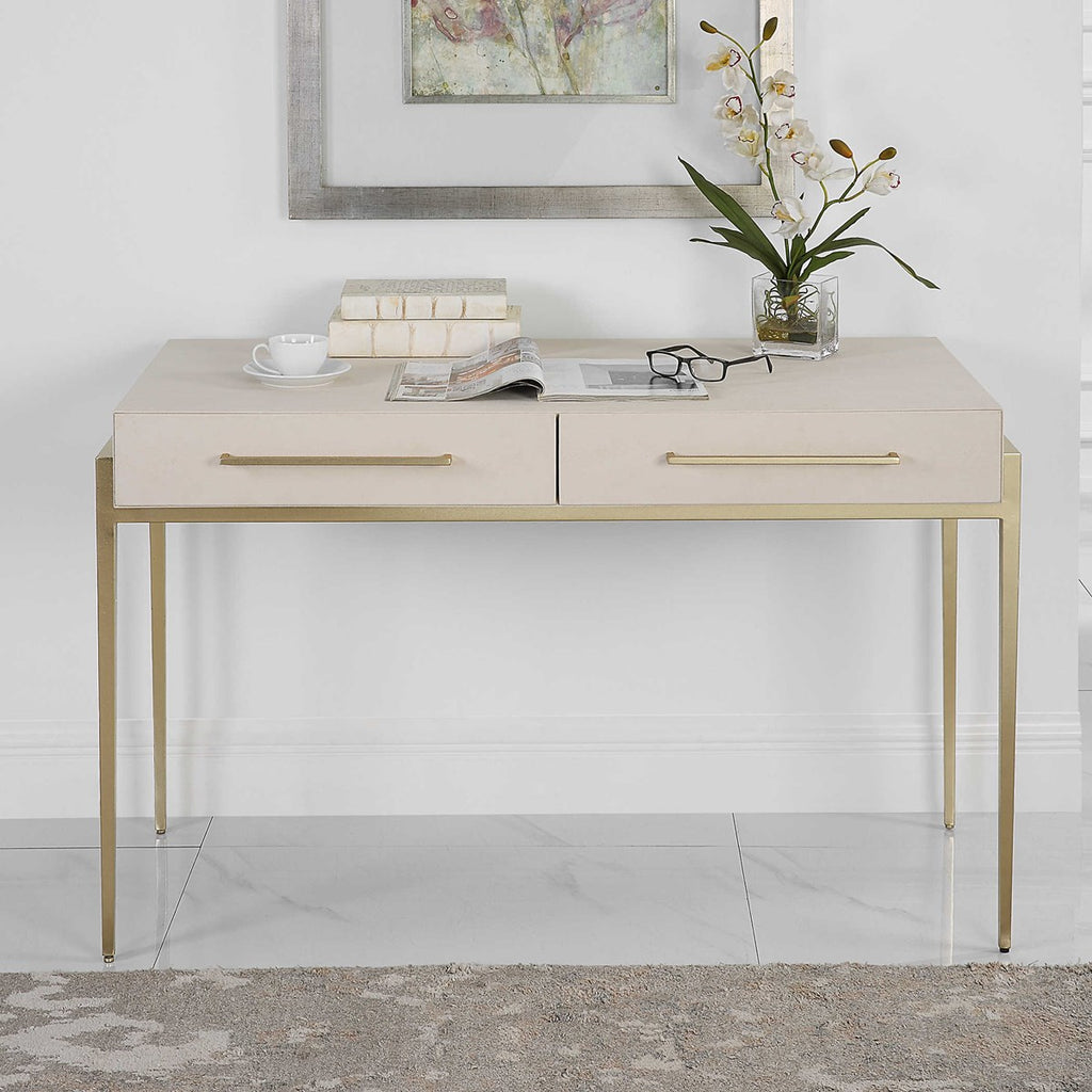Jewel Modern White Desk - Bombay Mercantile