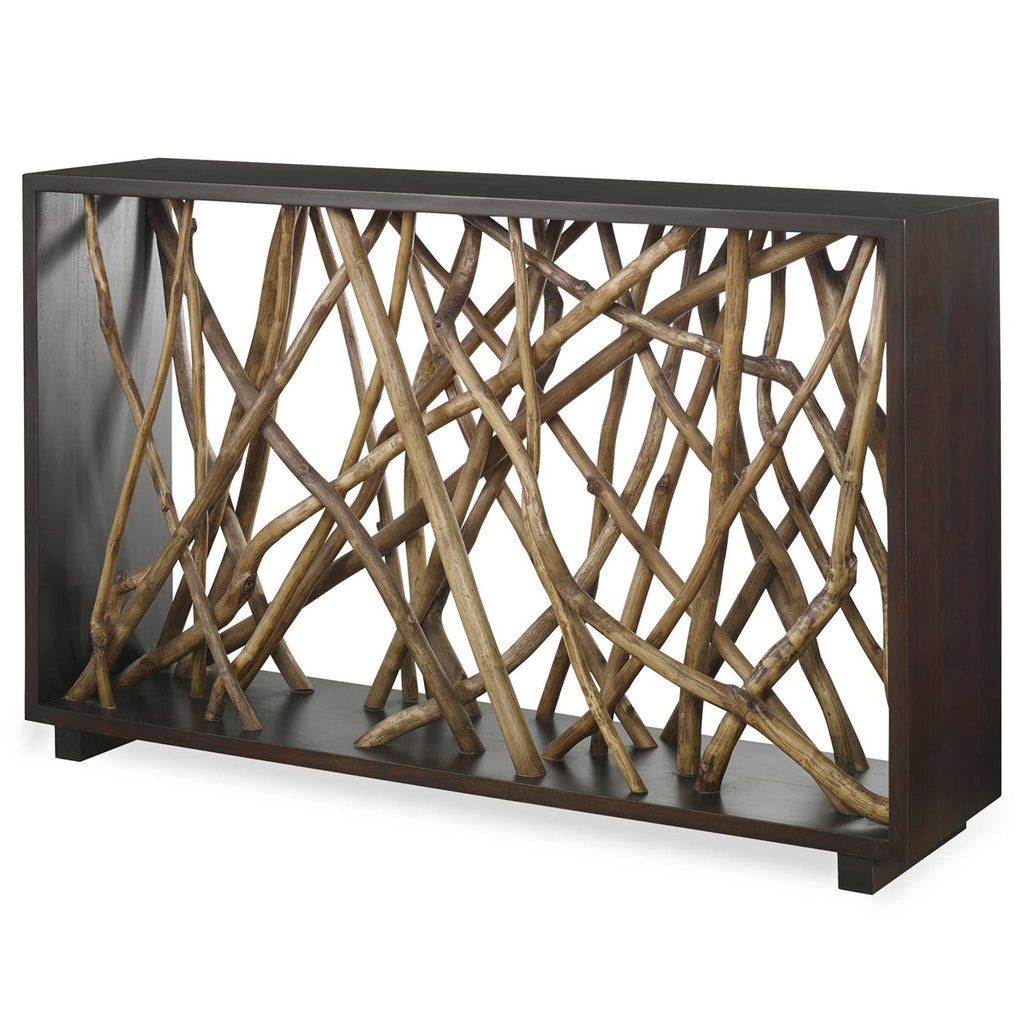 Teak Maze Console Table - Bombay Mercantile