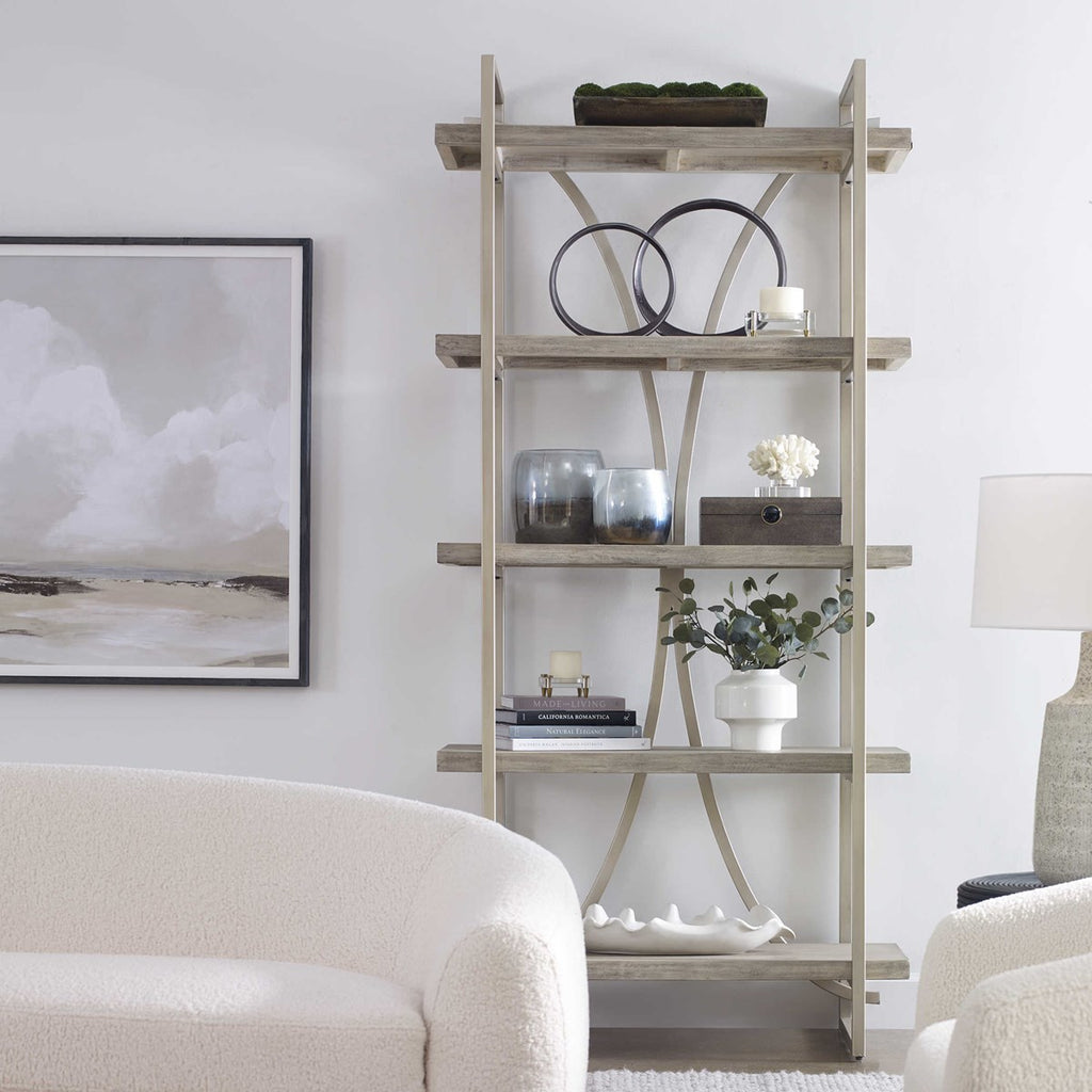 Sway Soft Gray Etagere - Bombay Mercantile