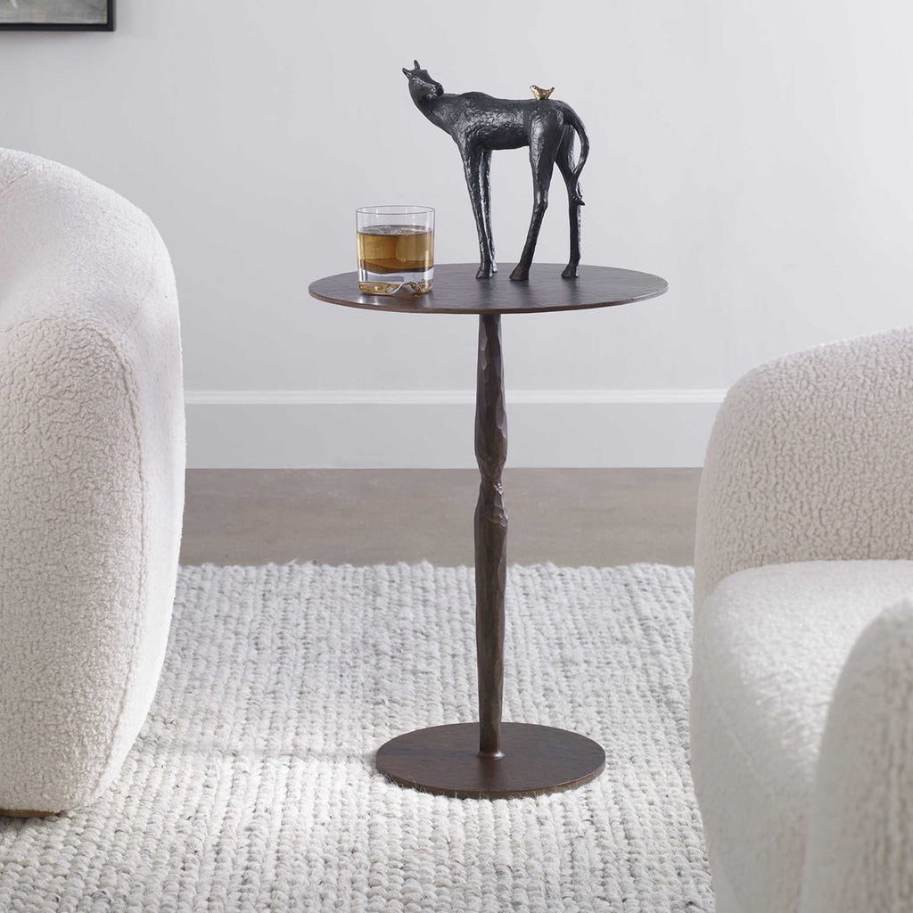 Industria Copper Bronze Accent Table - Bombay Mercantile