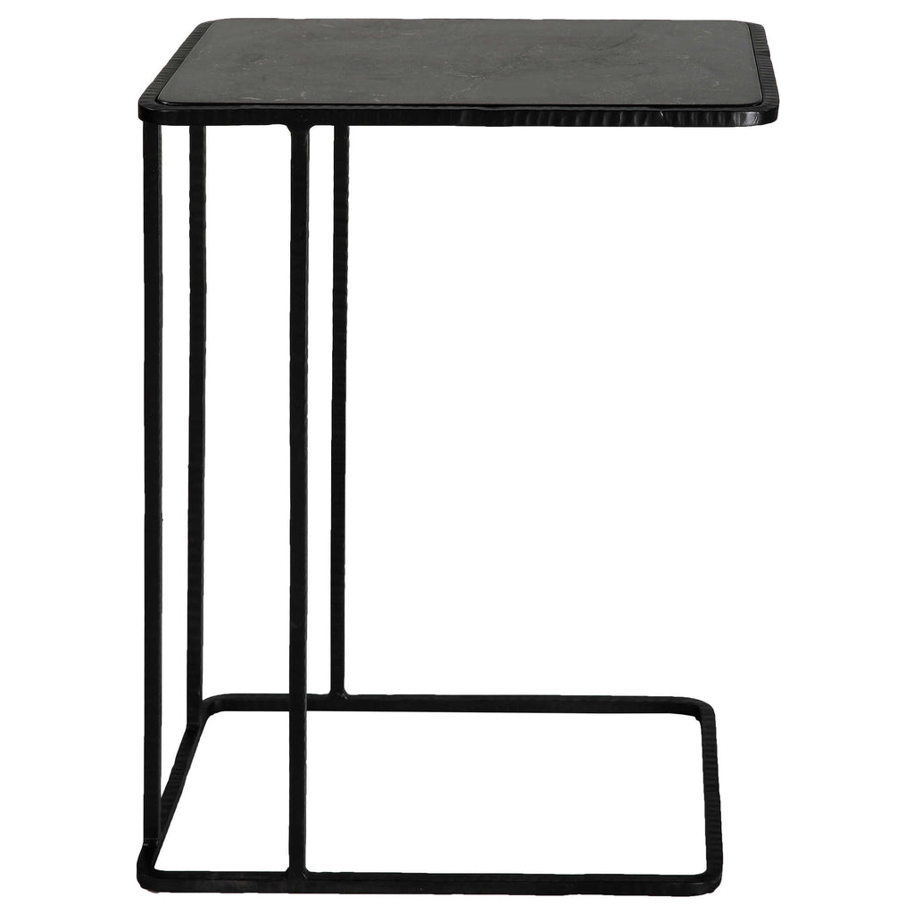Cavern Stone & Iron Accent Table - Bombay Mercantile