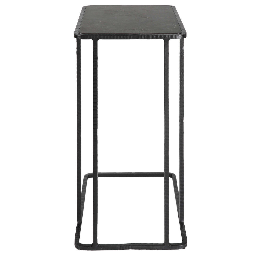 Cavern Stone & Iron Accent Table - Bombay Mercantile
