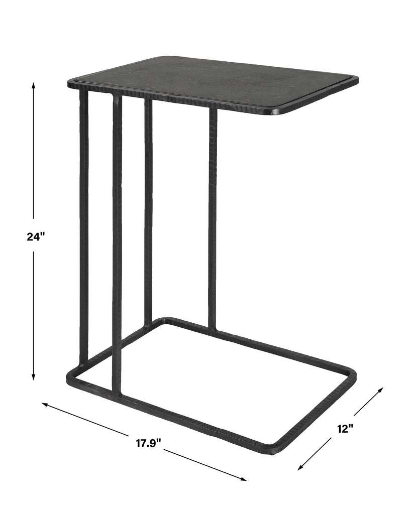Cavern Stone & Iron Accent Table - Bombay Mercantile