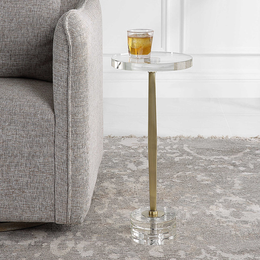 Groove Crystal Drink Table - Bombay Mercantile