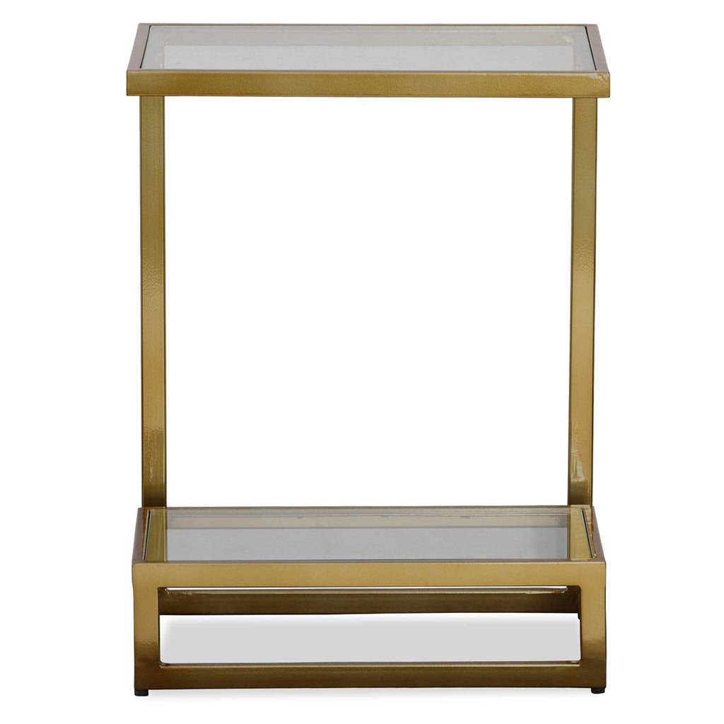 Musing Brushed Brass Accent Table - Bombay Mercantile