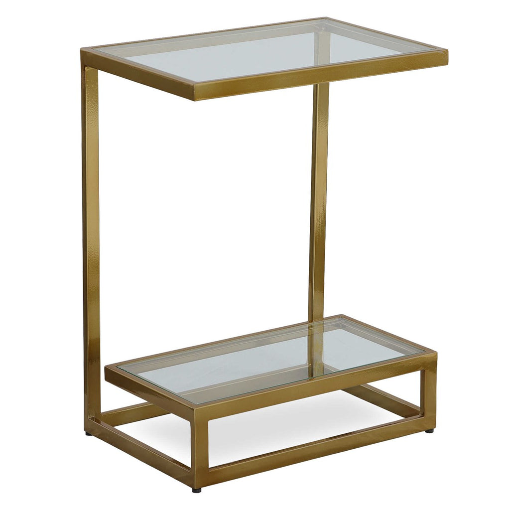 Musing Brushed Brass Accent Table - Bombay Mercantile