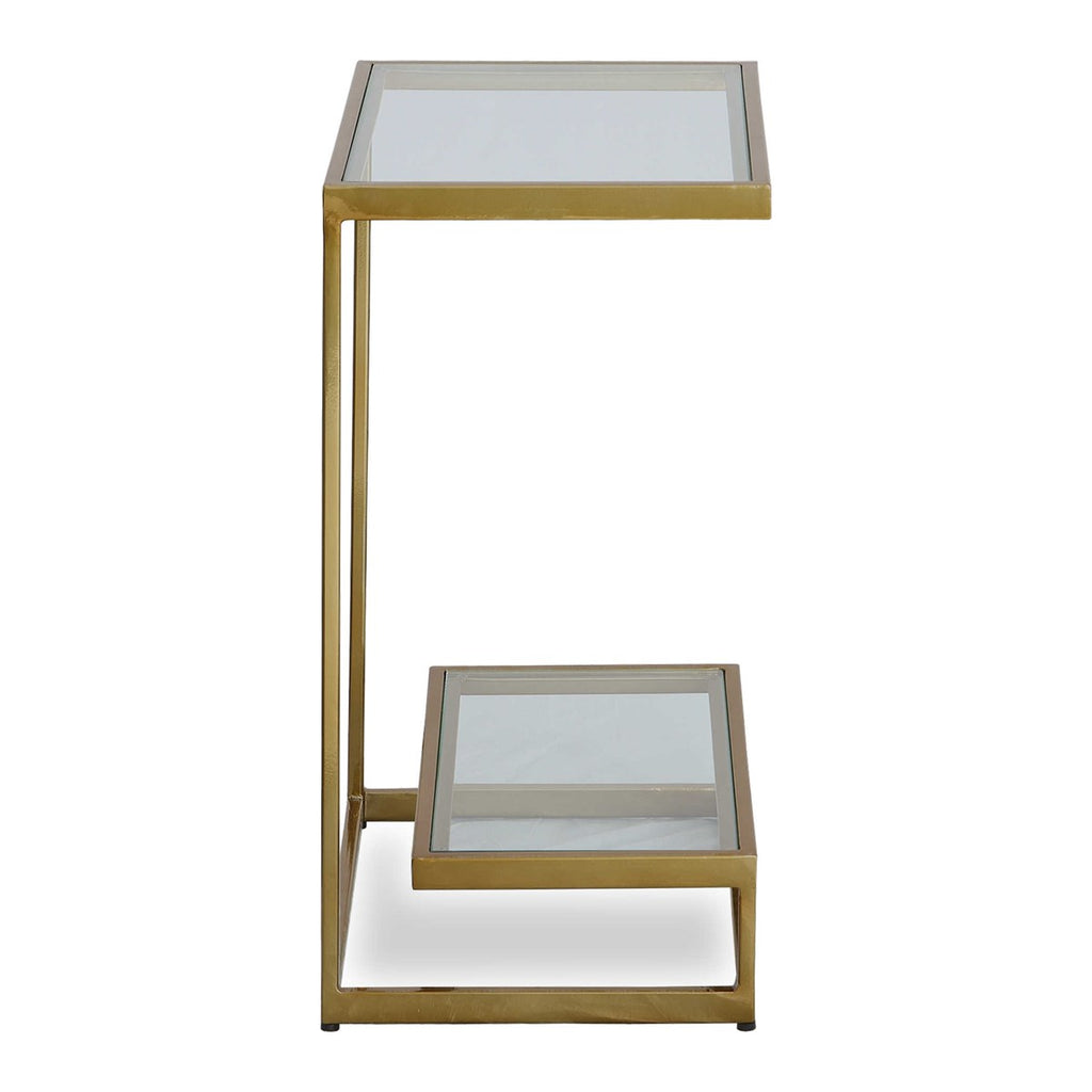 Musing Brushed Brass Accent Table - Bombay Mercantile