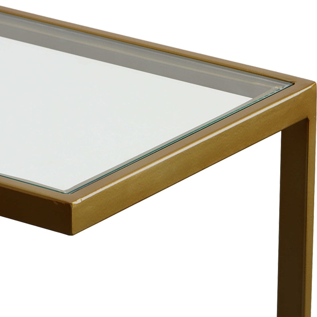 Musing Brushed Brass Accent Table - Bombay Mercantile