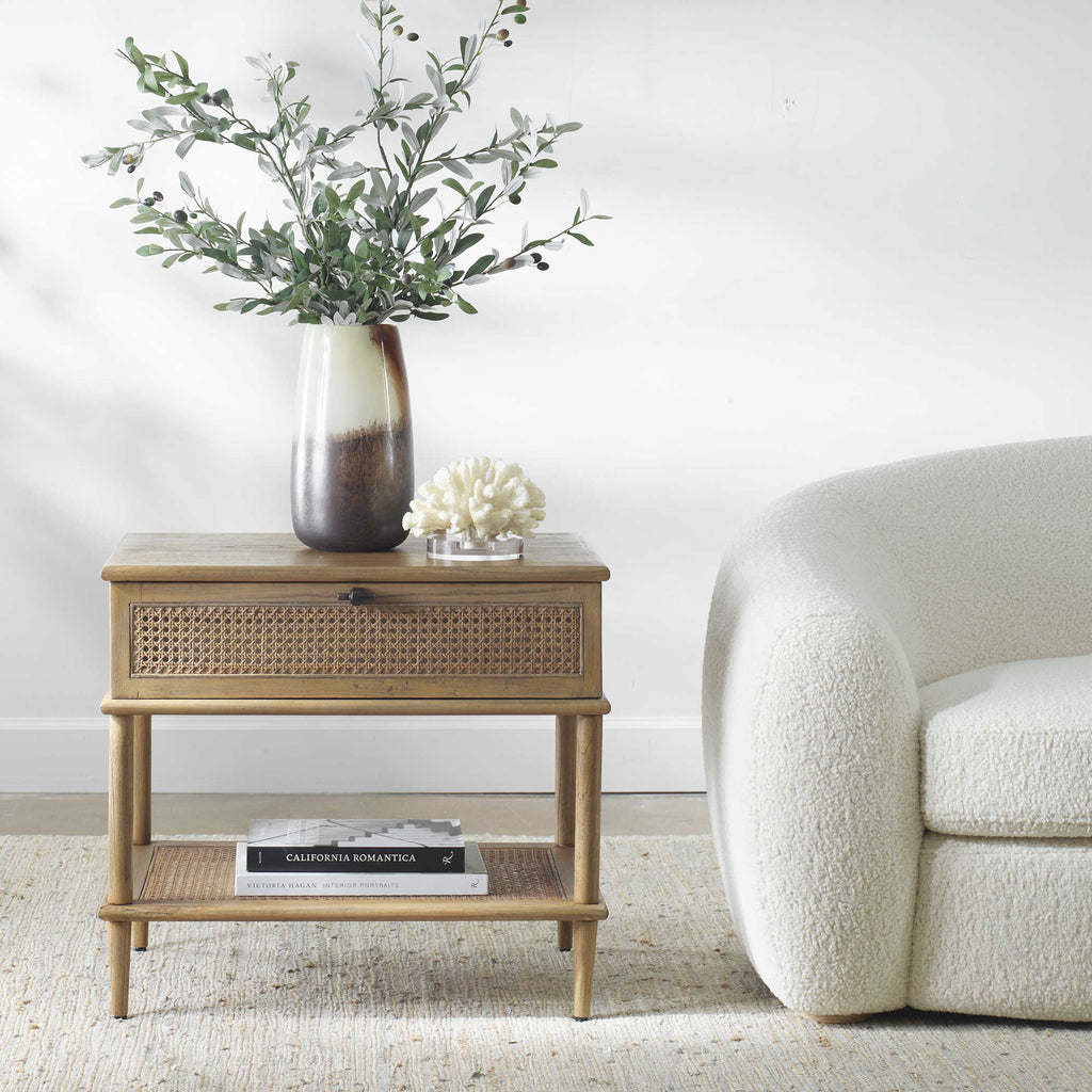Coast Tattan Cane Side Table - Bombay Mercantile