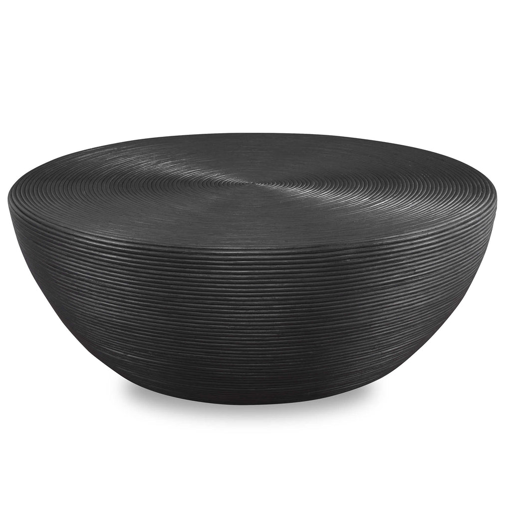 Bongo Black Rattan Coffee Table - Bombay Mercantile