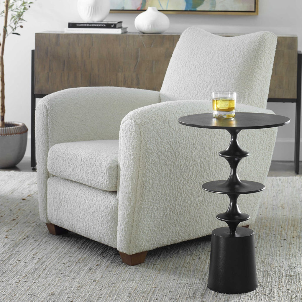 Flight Textured Black Accent Table - Bombay Mercantile