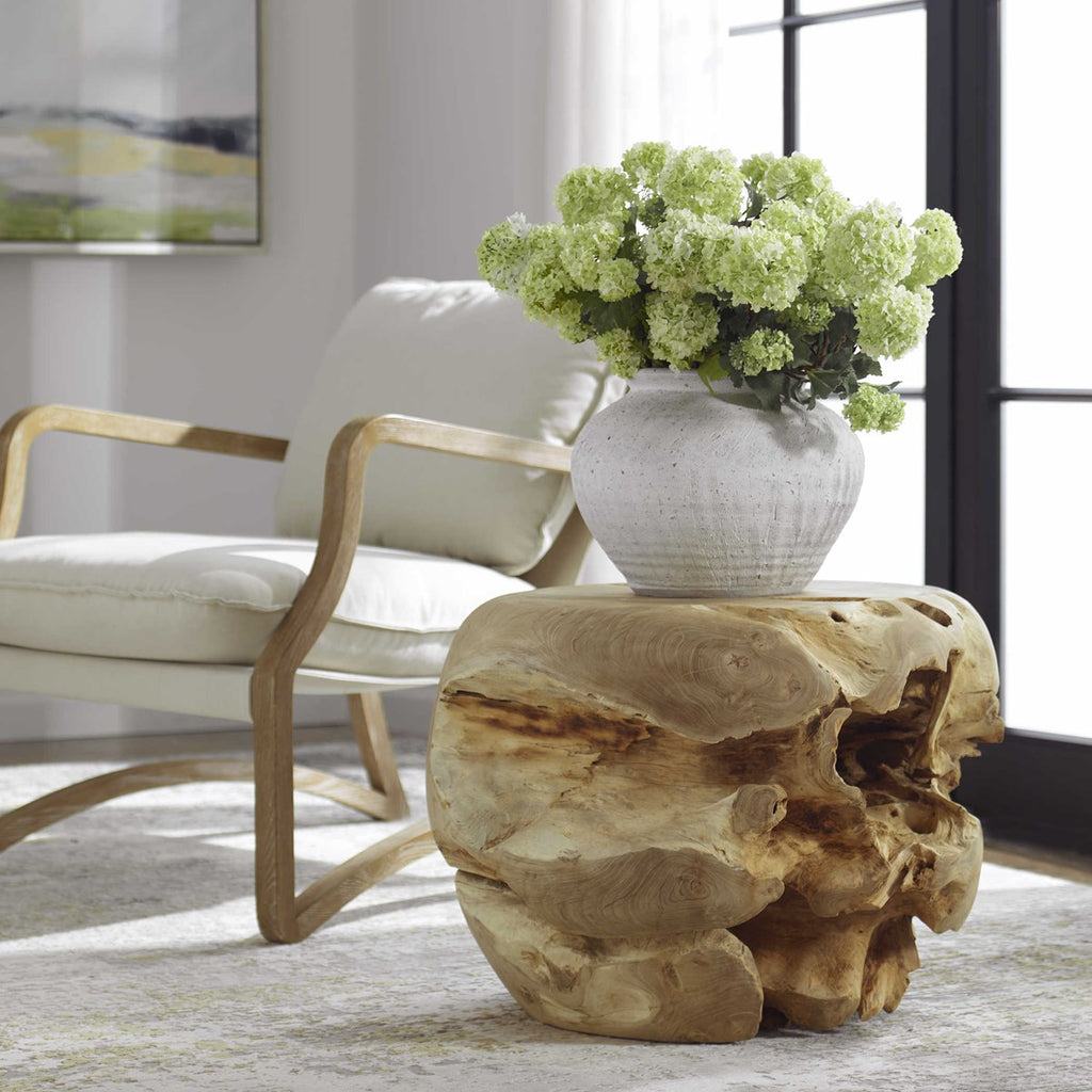 Sola Handcrafted Teak Side Table - Bombay Mercantile