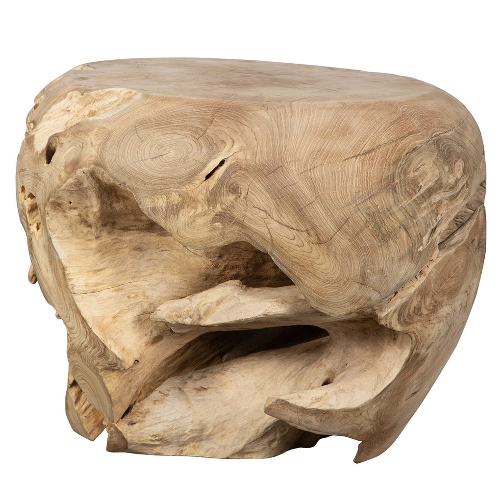Sola Handcrafted Teak Side Table - Bombay Mercantile