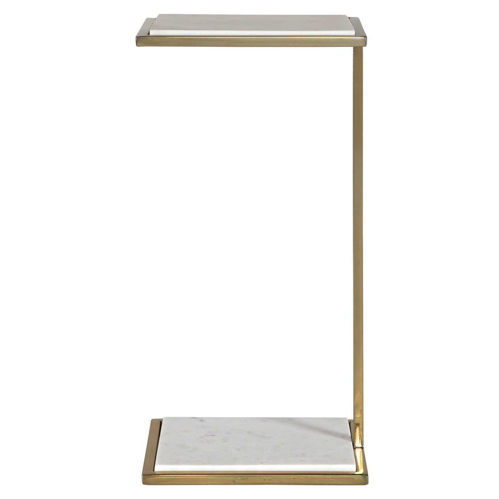 Elevate White Marble Drink Table - Bombay Mercantile