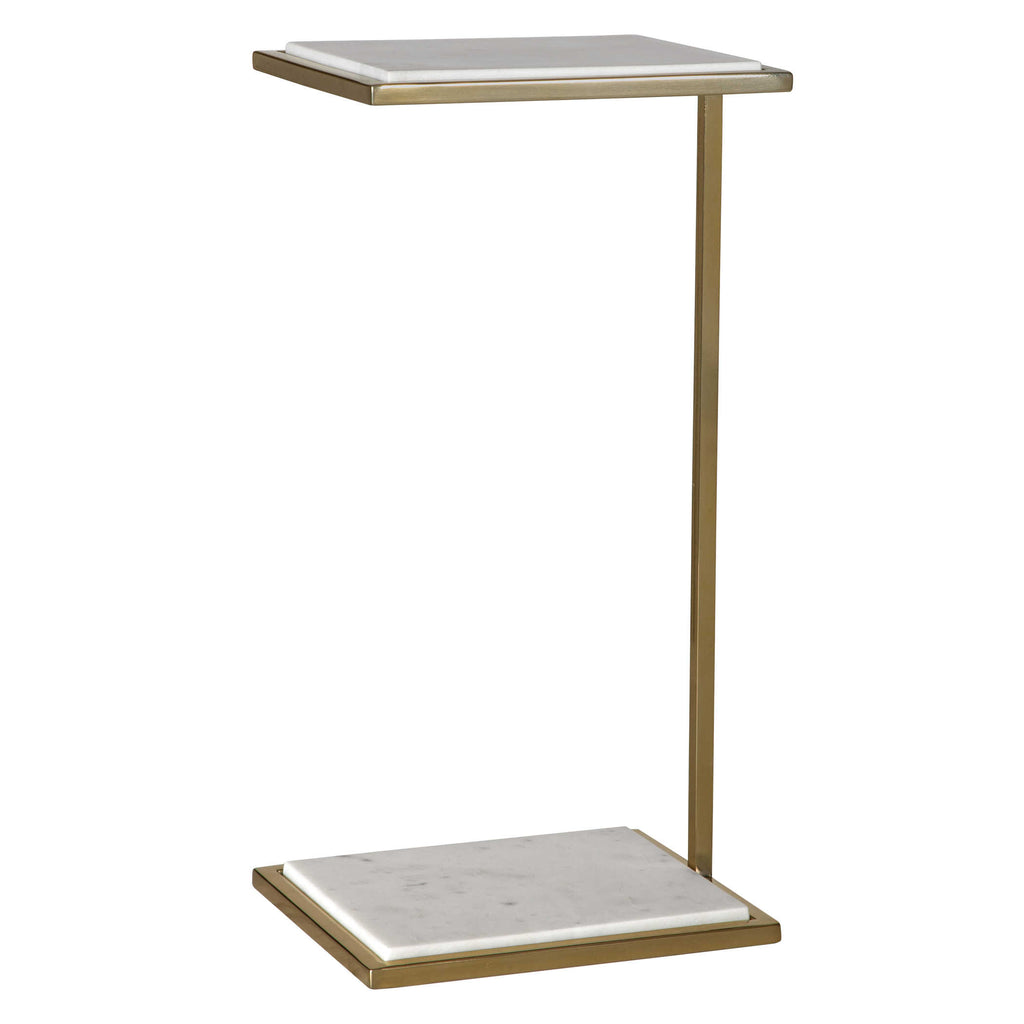 Elevate White Marble Drink Table - Bombay Mercantile