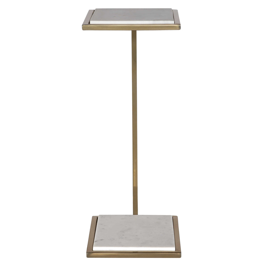 Elevate White Marble Drink Table - Bombay Mercantile