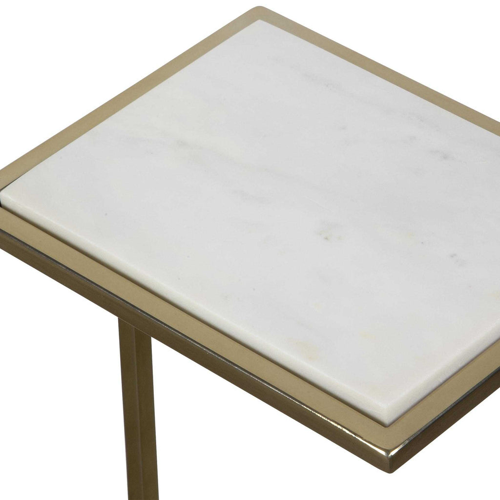 Elevate White Marble Drink Table - Bombay Mercantile