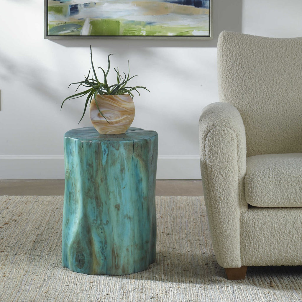 Habitat Blue Accent Stool - Bombay Mercantile