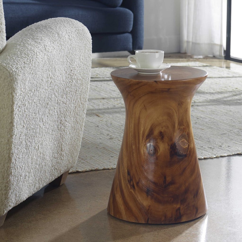 Swell Wooden Accent Table - Bombay Mercantile